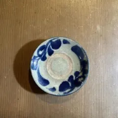 やちむん 民藝 北窯　松田共司　3.5寸皿　コバルト唐草②のサムネイル