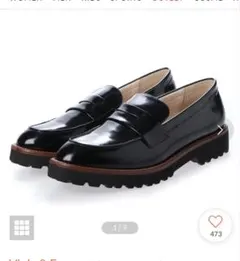 ビオラ&エマ本革厚底黒ローファー23.0センチ美品