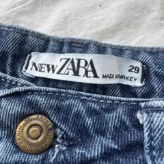 NEW ZARA ワイドデニム 29 ストレートデニム　フリンジ