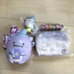 すみっコ映画　青い月夜のまほうのコ　ふぁいぶポップコーンバケット　とかげ　ポーチ