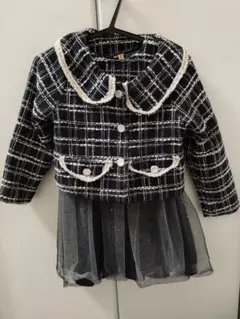 【値下げ】チェック柄ジャケットとドレスセット110cm　入園式　入学式