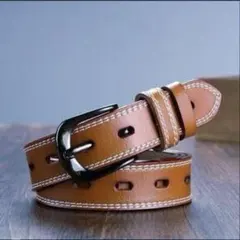 超人気　レディース　ベルト　本革調　レザー　ブラウン　茶色