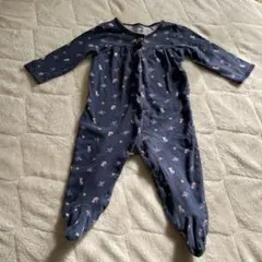 カーターズ ロンパース 70cm相当 9M ネイビー 足つき カバーオール