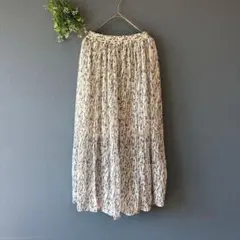 ミッシュマッシュ［M］美品◎清楚ナチュラル◎フラワープリントプリーツスカートのサムネイル
