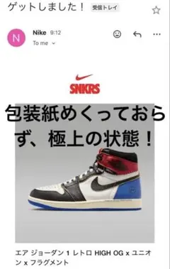 フラグメント×ユニオン×エアジョーダン1 30cm