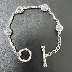 ヴィンテージ風シルバー バラモチーフ ブレスレット