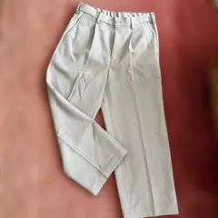 GU ライトグレー スラックス ゴム入りウエスト