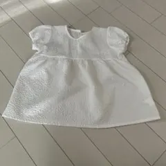 ホワイト フリル袖 トップスキッズ女の子