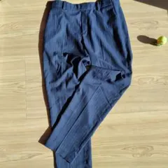 ネイビー ストライプ スマートアンクルパンツ Mサイズ UNIQLO