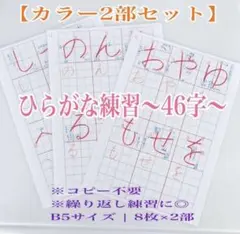 入学準備・新1年生】ひらがな・カタカナお手本練習用紙⭐️紅福の