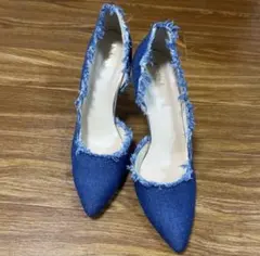 ESPERANZA デニムフリンジポインテッドトゥハイヒール 新品未使用