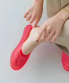 RODE SKO メッシュ フラットシューズ レッド 38のサムネイル