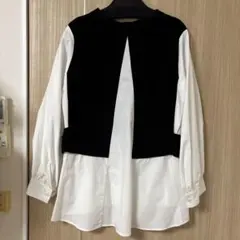 新品 難あり La SRIC バイカラー長袖シャツ 38