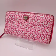 COACH コーチ ピンク ハートファスナー長財布 ウォレット