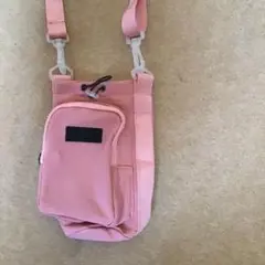 ピンク ナイロン ポーチ ストラップ付き未使用