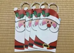 【４枚入】クリスマスのプレゼントバッグ サンタクロース ギフト 紙袋 X mas