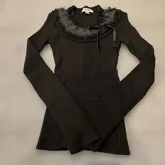 Laurel 茶色 リブ編みセーターのサムネイル