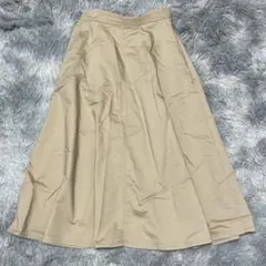 ユニクロ ストレッチコットンブレンドサーキュラースカート ベージュ S