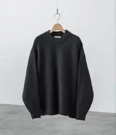 【完売品】WYM LIDNM リブクルーネックニット チャコールS