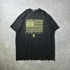 USA古着 半袖Tシャツ WWP 退役軍人奉仕団体 大判プリント 黒 XXL
