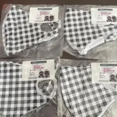 可愛い水着素材ファッションマスク（S）4枚セット　ギンガムチェック柄