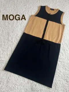MOGA ノースリーブ バイカラー ニットワンピースのサムネイル