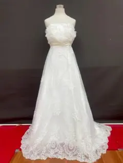 特別セール T-401-45中古ウエディングドレス☆ホワイト⭐︎3-7T小さい