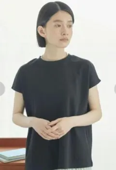 【新品】アメリカンホリック　クルーネックフレンチスリーブTEE　ブラック　Ｌ