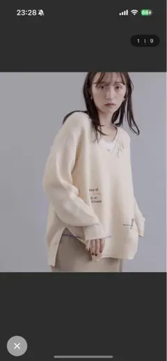 EimeeLaw ランダム刺繍ロゴニット