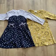 花柄ワンピースと長袖トップスのセット　アプレレクール90
