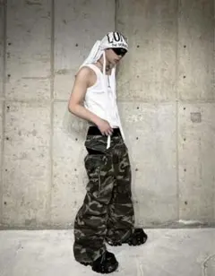 Trvo BLUE CAMO FUR POCKET SWEAT PANTS - メルカリ