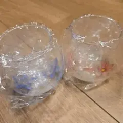 花柄ガラスコップ 2個セット