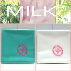 MILK ノベルティ ハンカチ ホワイト グリーン 2枚セット