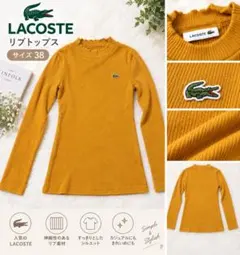 LACOSTE リブニットトップス マスタード サイズ38
