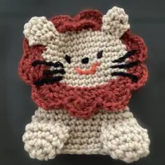 アクリルタワシ 手袋タイプ アニマル ハンドメイド ライオン