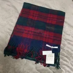 新品タグ付き　赤緑チェック　ストール　マフラー