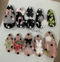 【現品】ネイルチップ y2k 平成女児 ウィッシュコア ドット天使クローバー音符