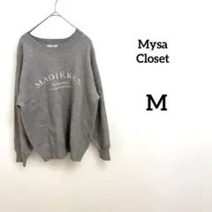 ✨Mysa Closet ロゴニット M グレー 長袖 セーター カジュアル