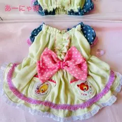 あーにゃ様♡ 専用ページです♡ グリーンダブルガーゼ　犬服ハンドメイド