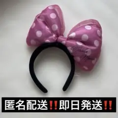 ディズニー ミニー カチューシャ 水玉 ピンク サイン