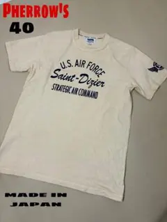 Pherrow's　フェローズ　US AIR FORCEロゴTシャツ　日本製　Lのサムネイル