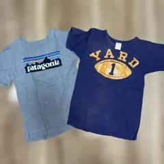 パタゴニア kidsデニムダンガリー140150Tシャツ2枚セットグレーネイビー