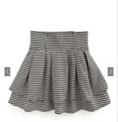 【GRL】 インパン裏地付 千鳥柄 フレアミニスカート gm773