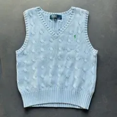 POLO RALPH LAUREN ケーブルニットベスト　ライトブルー