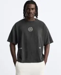 ZARA ダークグレー オーバーサイズtシャツ
