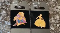 Disney Store 美女と野獣 ピンバッジ 2種セットのサムネイル