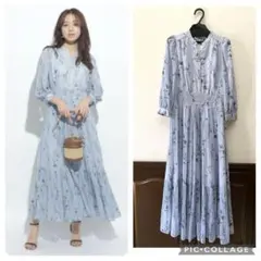 新品　ジャスグリッティー　シアーフラワープリントワンピース