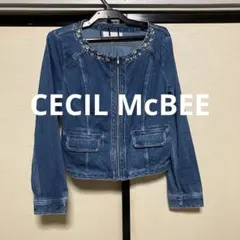 CECIL McBEE ビジュー付きデニムジャケット