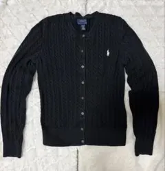 ポロラルフローレン　ケーブルニットクルーネックカーディガン160)BK