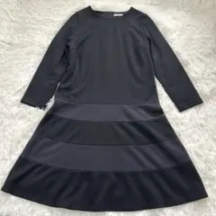 ボールジィ トゥモローランド 膝丈ワンピース M ブラック×グレー 長袖